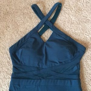 Long Jade Green Dress with Cross Straps